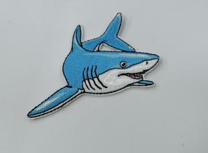 China Embroidery Clothes Shark Labels Heat Transfer Patches Washable Customized on sale
