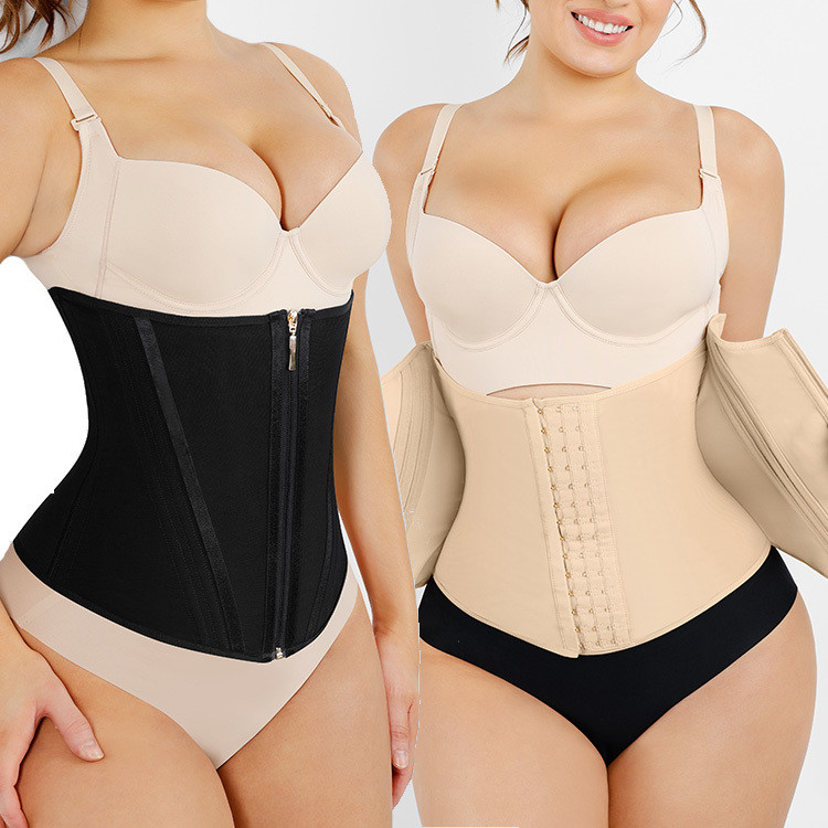 Custom Logo Shapers Adjustable Hooks and Zipper for Extreme Latex Waist Trainer