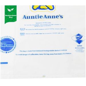  Custom design plant based compostable biodegradable HDPE soft loop handle plastic shopping bag, flexi soft loop handle p Manufactures