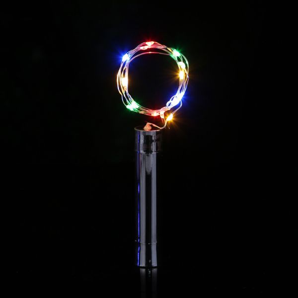 20LEDs String Lights Silver LED Wine Bottle Lights Battery Powered Cork Shape Glass Bottle Stopper Lamp Christmas Garlands Decor