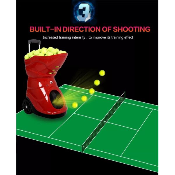 12VDC 120W 20KM/H Tennis Ball Machine For Training Multiple Mode