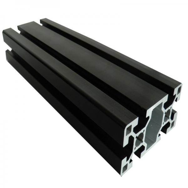 Quality Custom 6063 T5 Aluminium Extrusion Profiles Black Anodized Slot Linear Rail for sale