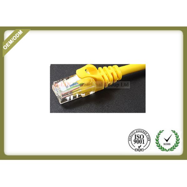 24AWG Cat6e Fiber Patch Cord , Internet Patch Cable Pure Copper Multi Stranding Wire