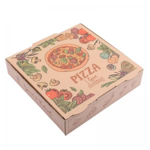 China Folded Kraft Corrugated Carboard Pizza Boxes Wholesale E Flute Pizza Box Factory on sale