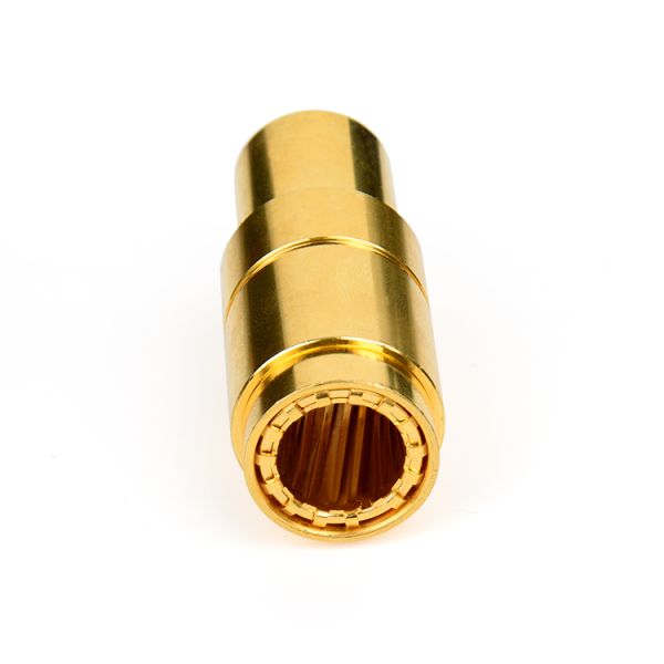 Custom High Precision CNC Machined Silver Plated Copper Socket Terminal, RoHS Compliant Electrical Contact