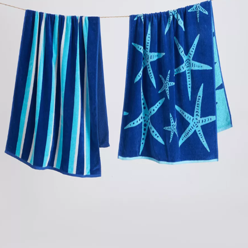  Dual Pattern Beach Towel Combo with Premium Cotton Velour and Performance Backing for Versatile Use Manufactures