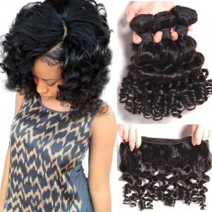  Brazilian Bouncy Curly Hair Bundles Human Hair Weave Remy Hair Extensions Natural Color Manufactures