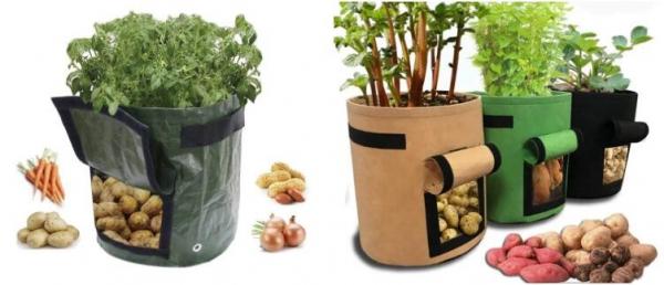 Gallon Plastic Nursery Grow Bag Growing Seedling Ginger Potato Planting Pots Home Garden