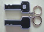 Custom Plastic Key Shape Led Flashlight Keychain / Led Torch Keychain 8*3.5CM