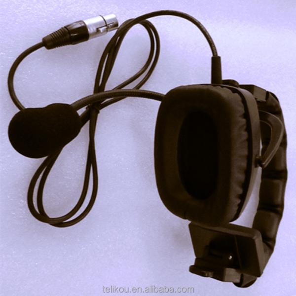 TELIKOU HD-101 XLR 5 Pin Male Single-ear Full-Duplex Wired Intercom Headset Dynamic Micrphone System Film TV Stage
