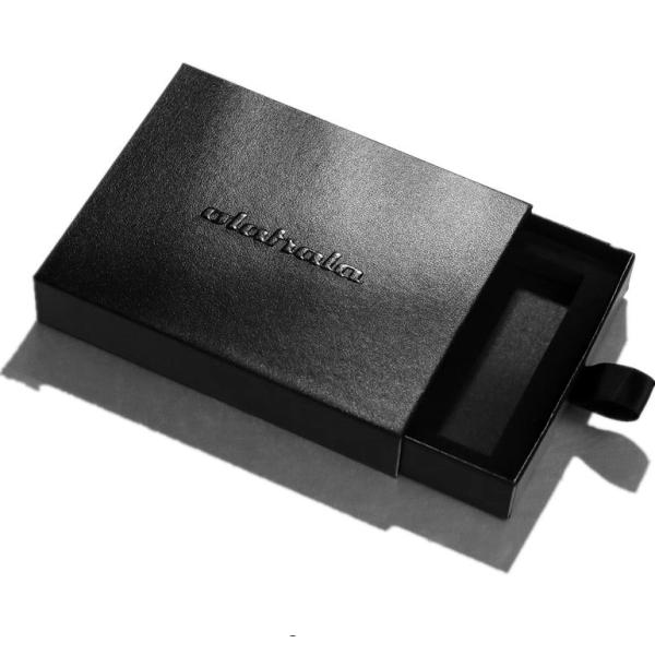 Rectangular Cardboard Exquisite Gift Black Embossing Foil Logo Drawer Box for Products