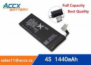 China ACCX brand new high quality li-polymer internal mobile phone battery for IPhone 4S with high capacity of 1450mAh 3.7V on sale
