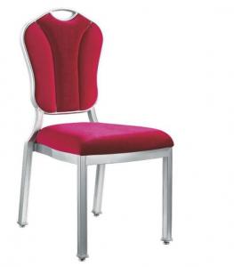 China Strong Silver Square Metal Tube Red Fabric Hotel Banquet Dining Chair on sale