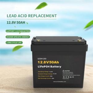  Deep Cycle Lead Acid Replacement Battery LiFePo4 12V 50AH Energy Storage Battery Manufactures