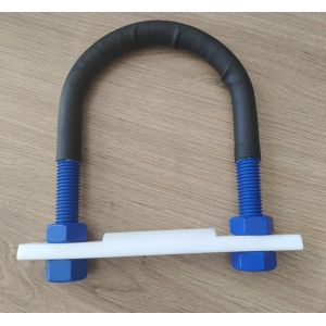 M6, M8, M10, M12, M14,M16 PTFE coating U-bolt With Polyshrink ,4 Nuts and half
