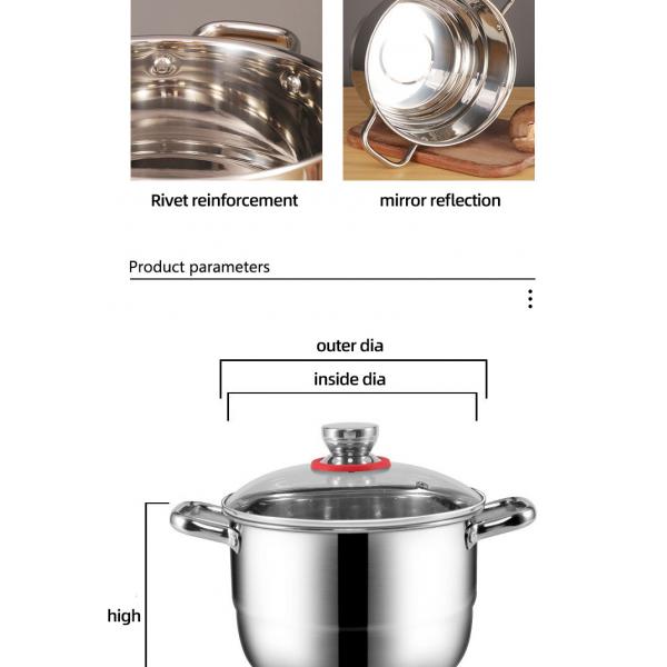 Multi-function Silver Kitchen Cookware Cooking Pot Set Stainless Steel Soup & Stock Pots Sets With Stainless Steel Handle