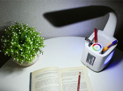 LED Desk lamp calendar, temperature display, bedside lighting, study, reading for children
