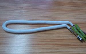 China Medical dental bib clip flexible plastic spring coil chain with crocodile clip white color on sale