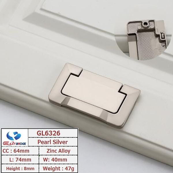 Brush Brass Hidden Drawer Pulls Kitchen Cabinet Knobs / Closet Square 64mm Handles T Bar Pulls Furniture Fittings