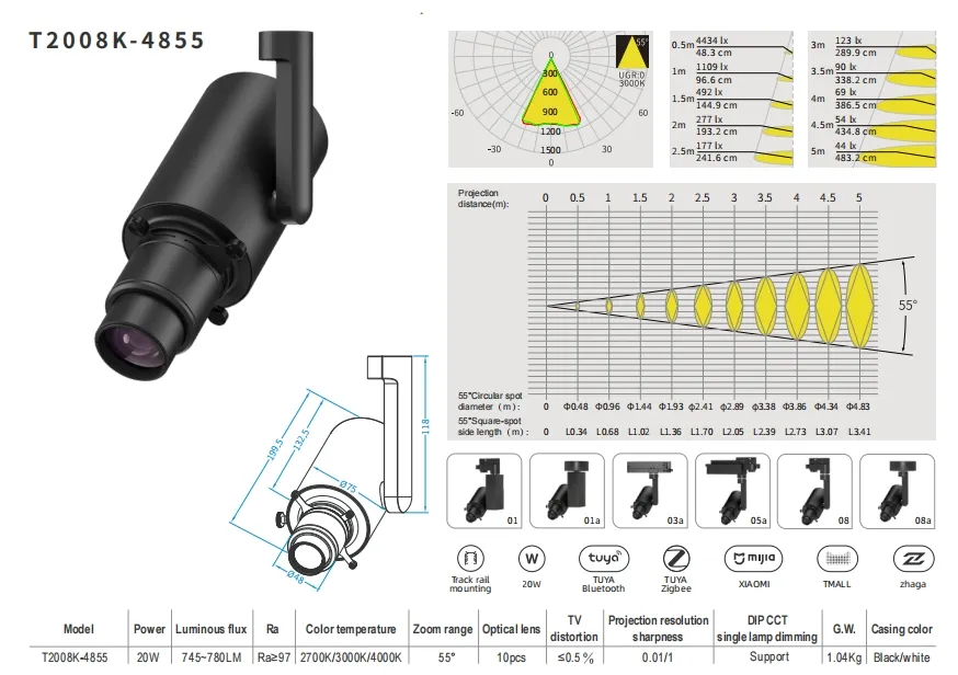 Versatile Shapeable Contour Spotlight Track Light for Museums with Flexible Rotation Head and Smooth Dimming System, All-in-One Spotlight Track Light