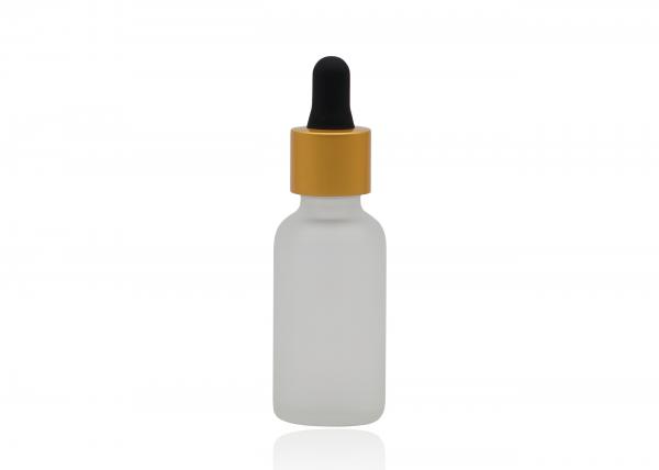 Quality 50ml Frosted Clear Oil Bottle Essential Oil Glass Bottles With Matte Gold Dropper for sale