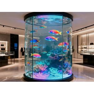 China Ultra-thin Design P8 led transparent film sereen High-Transparency Glass Wall Advertising Display App Smart Control Interactive Digital Signage on sale