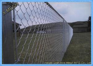 China Silver Chain Link Fence Fabric Weave Hot Galvanized Steel Wire For Engineering on sale