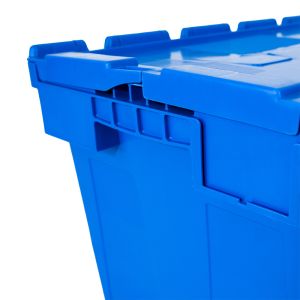 Collapsible Stackable Foldable Plastic Container Box with Lid Loading Capacity