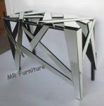 Antique Mirrored Console Table Geometry Design 112 * 40 * 76cm Size