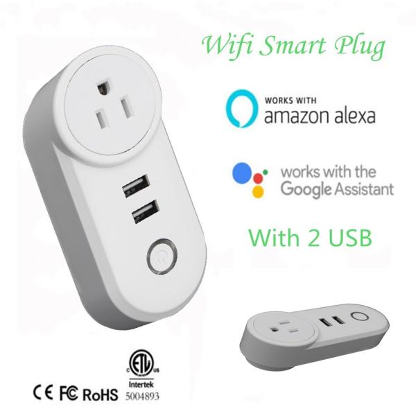 Quality Wifi Smart Plug, With 2 USB Charger(5V, 2.1A), Work with Amazon Alexa & Google Home, Remote Control by Smart Phone with for sale