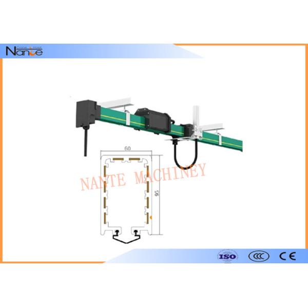 Green 4 Poles Plastic Conductor Rail System Max Voltage 600 CE