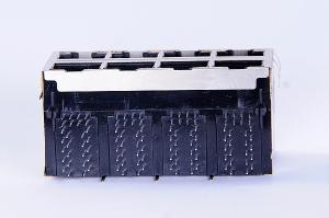 2 X 4 Port Stacked RJ45 , 10/100BaseT RoHS RJ45 PCB Connector 0810-2H4R-N9-F Manufactures