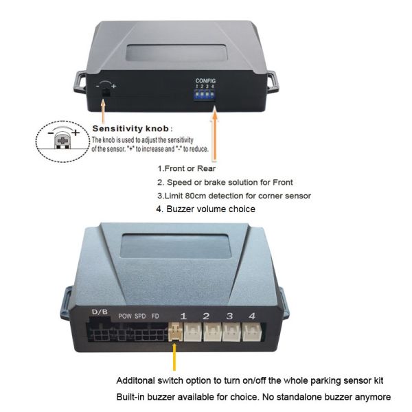 Auto Smart Ultrasonic Parking Radar System Front Rear Sensor with Display Buzzer