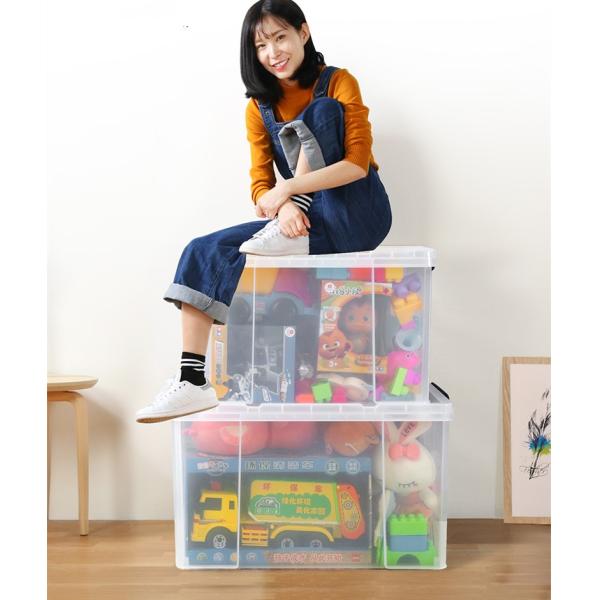 Food Grade Stackable Plastic Storage Bins , 60 Litre Plastic Crate Box