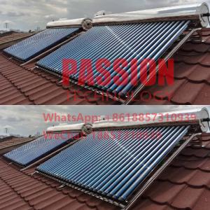  Rooftop Presssure Solar Water Heater 300L Compact Heat Pipe Solar Heating System Manufactures