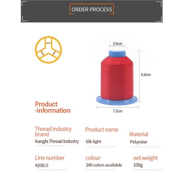 Polyester Strength Thread For Car Seat Leather Sewing High Tenacity