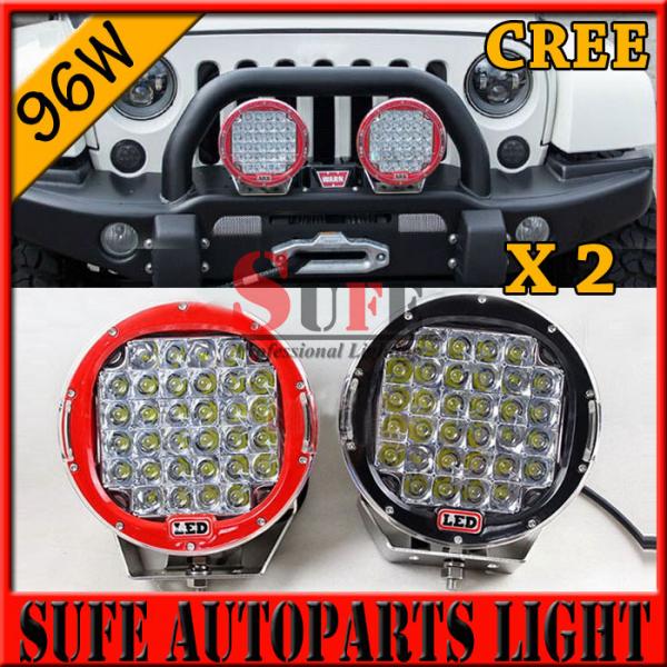 Quality 9 inch 96W CREE LED Driving Light 4X4 4wd offroad led truck work light 12v 24v for JEEP for sale