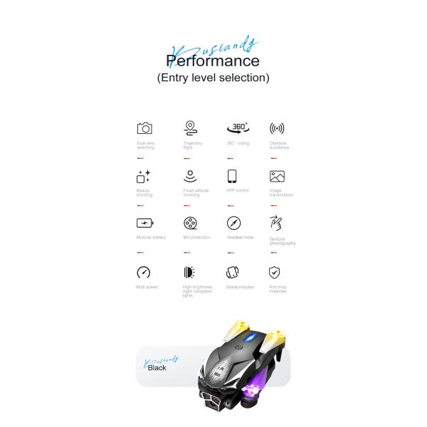 Triple Camera Drone With Obstacle Avoidance Quadcopter Uav Lu600 Flight Time About 4-5min Plastic Construction