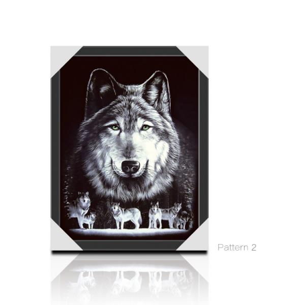 CMYK 3D Wolves Image Lenticular 3d Pictures PS Frame For Office Decoration