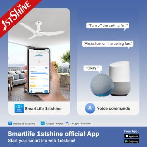 Dimmable LED Ceiling Fan with Flush Mount Design and Multiple Size Options for