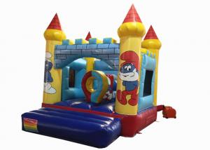 0.55mm PVC Tarpaulin Inflatable Smurf Jumping Castle House / Small Baby Bounce House Manufactures
