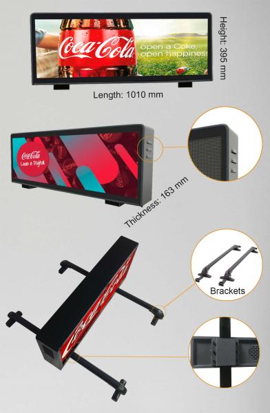 Outdoor Digital Wireless Car Roof Sign Advertising Screen Taxi Top LED Display