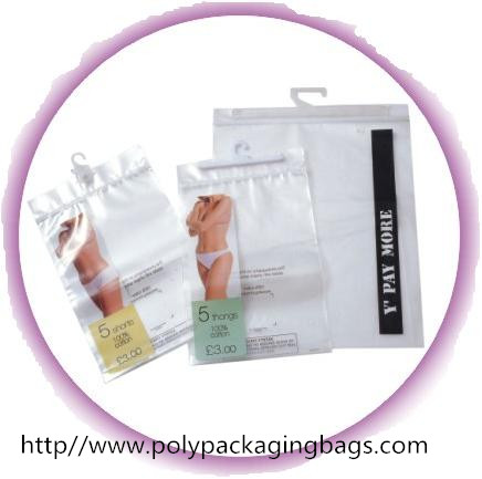 OEM Self Adhesive Clothes Packaging Plastic Bag with Hook