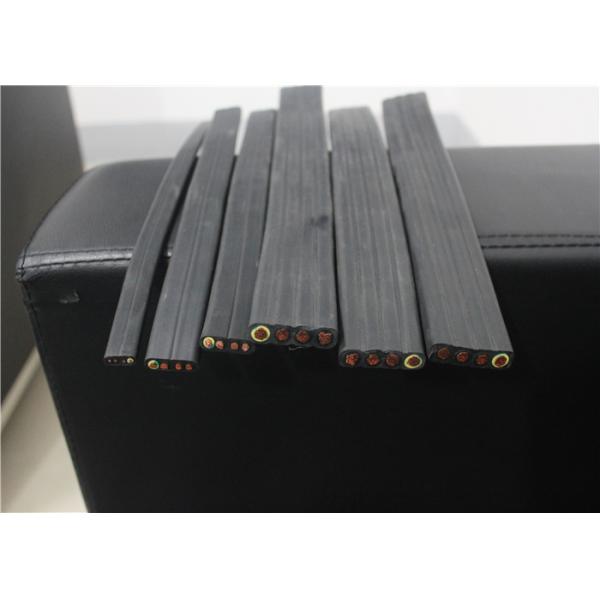Insulated Copper Conductor Hoist Flat Electrical Cable With Supporting Steel Wires