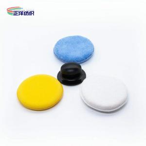 12cm Car Paint Buffing Pads Microfiber Round Waxing Applicator With Plastic Hook