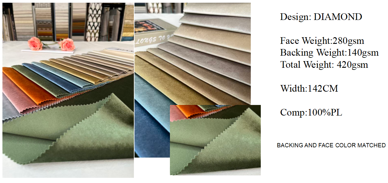 Soft Durable Plain Velvet Sofa Fabric Suitable for Upholstery Covering Sofas Chairs and Decorative Furniture