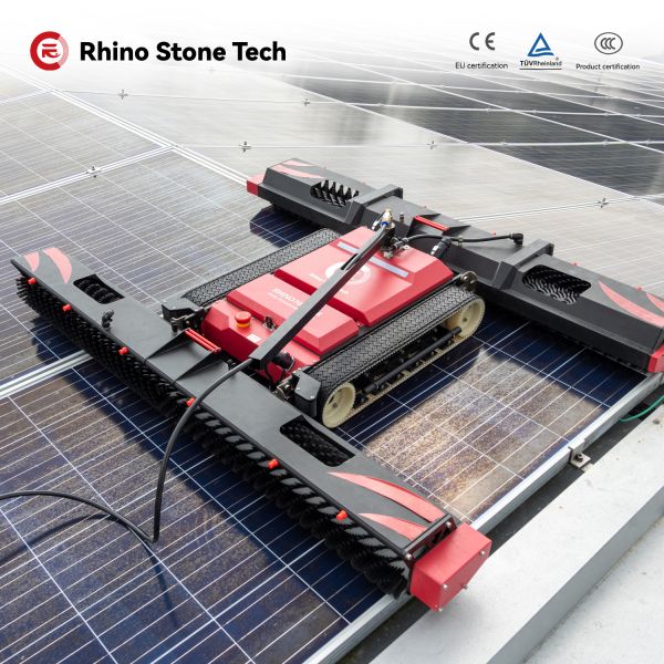 Quality Remote Control Solar Panel Cleaning System Crawler Robot for PV Power Dust Removal Solar Farm Solution for sale