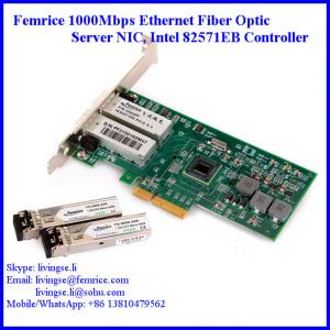 China 1000Mbps Gigabit Ethernet Dual Port Server Network Card, SFP*2 Slot, PCI Express x4, LC Fiber Femrice 10002PF on sale