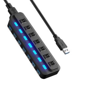  7 Port Micro Usb Charging Cable HUB Every Port With Both Sharing Switch / LED Manufactures
