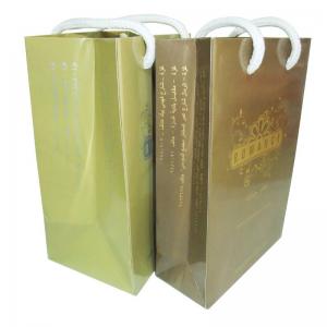  Hot stamping 190gsm-300gsm glossy art / kraft paper with Cotton rope, Carrier Bag Printing Manufactures